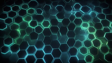 Aufkleber - abstract background with a hexagonal grid pattern, symbolizing data storage and transfer