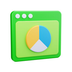 Pie chart 3d render icon