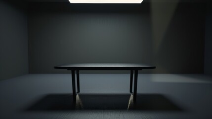 Poster - a table in the center of the frame. in a minimalistic design, super realistic.