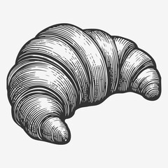 Sticker - Croissant hand drawing sketch style vector