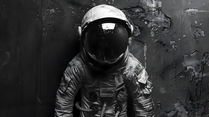 Solitary Astronaut in Futuristic Space Suit Exploring the Vast Unknown Universe