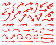© ebiko - シンプルなペンの手書きの矢印セット ベクター 赤