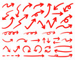 © ebiko - シンプルなペンの手書きの矢印セット ベクター 赤