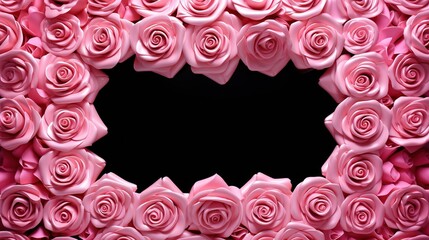 Wall Mural - pink roses frame