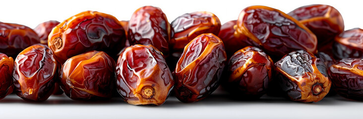 Dried dates on a white background. The concept of healthy eating.