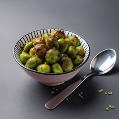 Indian namkeen snack food fried spicy green peas also called masala green peas, masala matar, hara matar, masala vatana or chatpata matar