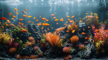Vibrant Underwater World: A Fish Tank Oasis