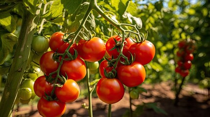 Canvas Print - tomatoes in the garden