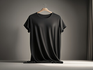 Wall Mural -  black t-shirt blank realistic mockup, background design, mock-up 