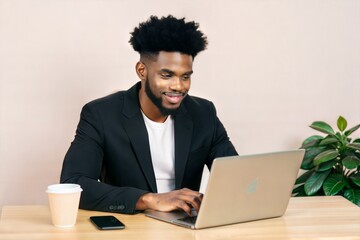 Poster - Young Black Male Entrepreneur at Work
