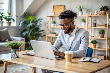 Poster - Young Black Male Entrepreneur at Work
