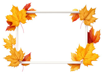 Wall Mural - PNG Fall leaves frame backgrounds plant leaf