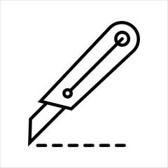 Poster - Cutter knife, stationery knife icon in trendy outline style design. Vector graphic illustration. Cutter icon for website design.