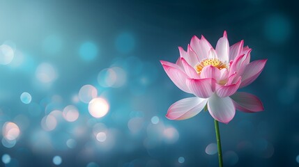 Wall Mural - An artistic wallpaper showcasing a close-up shot of a blooming pink lotus flower against a dark background. List of Art Media: Photograph inspired by Spring magazine.