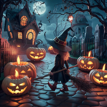 halloween background with pumpkin
