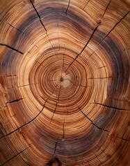 Wood stump background. Round felled tree with annual rings as wood texture