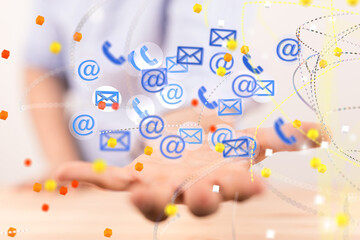 Online people network. Using internet for communication..