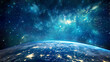 © IntelliPixelForge - Ultra-detailed depiction of Earth from an outer space perspective realistic surface features and world map blue and green hues starry night backdrop sharp and precise illumination