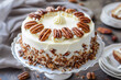 © sashka1313 - Hummingbird cake with pecans and cream cheese frosting.