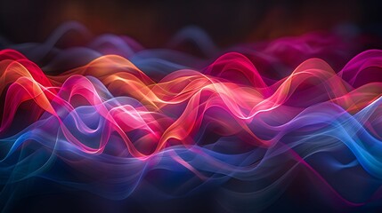 Wall Mural - Abstract Flowing Neon Waves