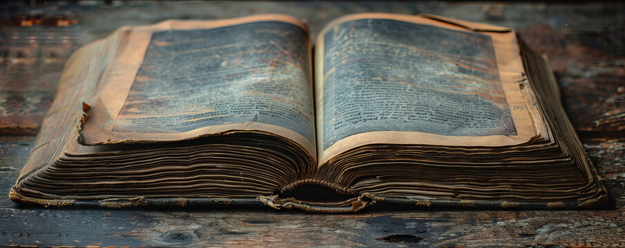 A well-worn book with its pages filled with stories and adventures.