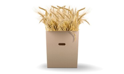 Poster - Wheat ears in a box, Israeli holiday Shavuot