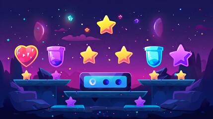 A video game concept background with stars