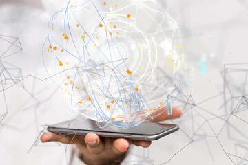 Poster - conference Digital Network and data concept 3d