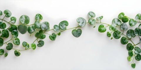Wall Mural - Watercolor collection featuring String of Pearl  String of Heart plants. Concept Watercolor Art, String of Pearls, String of Hearts, Plant Illustration, Botanical Painting