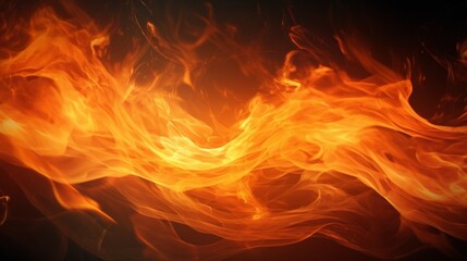 Aufkleber - Fire flames on black background, swirling and dancing in a mesmerizing display of light and energy.