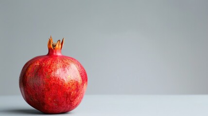 Wall Mural - Fresh pomegranate with red skin on table surface