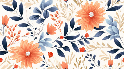 Wall Mural - Seamless traditional flower Indian motif pattern	
