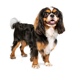 Poster - Cute Cavalier King Charles Spaniel dog with tricolor coat