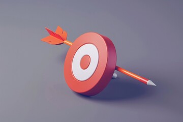 Wall Mural - a red target with an arrow