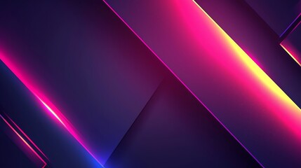 Wall Mural - Abstract Geometric Design with Neon Lights