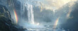 © Coosh448 - A majestic waterfall plunging into a misty gorge, with rainbows forming in the spray.