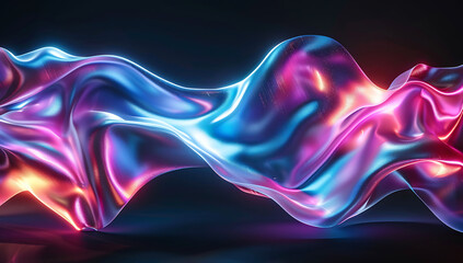 Abstract fluid holographic neon color background