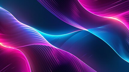 Wall Mural - Abstract Neon Waves