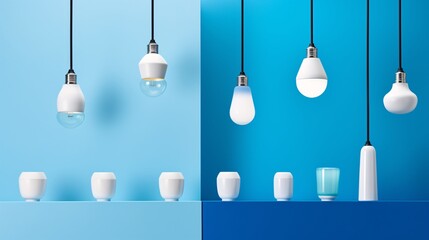 Wall Mural - a group of light bulbs and cups
