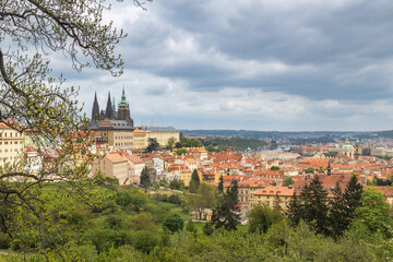 Wall Mural - Cityscape view of Prague Castle above Lesser Town, Prague, Czech Republic, Europe.