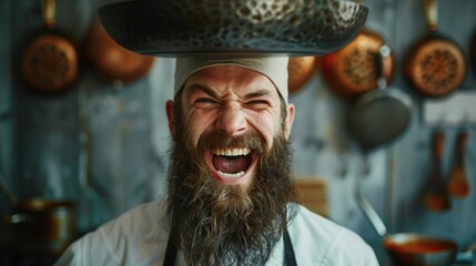 Poster - A portrait of a person wearing a hat and sporting a beard, suitable for use in editorial or commercial contexts