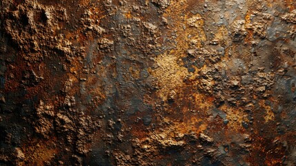 Poster - Close-up view of a rusty metal surface with corrosion and wear