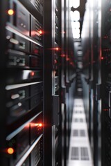 Aufkleber - Row of servers in a server room environment