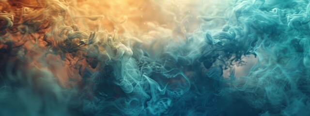 Wall Mural -  Excessive smoke obscures the top half of the image, while the bottom half exhibits blurriness