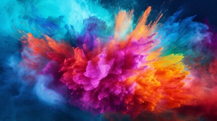 Poster - mesmerizing Holi color powder explosion with the search term 