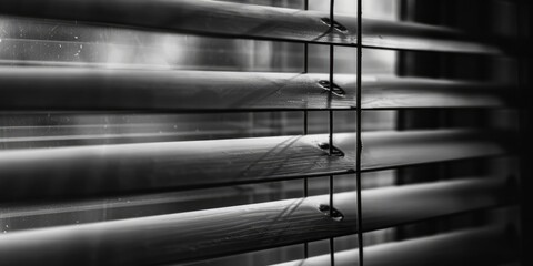 Aufkleber - A photograph of a window with closed blinds