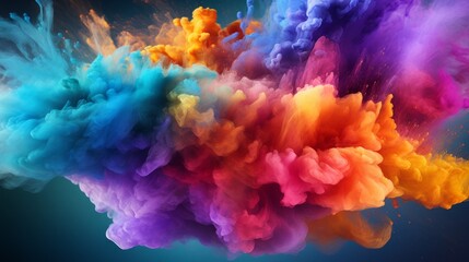 Poster - mesmerizing Holi color powder explosion with the search term 