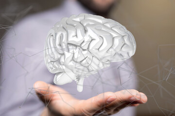 Poster - medical on hospital background, medical technology network concept - neural network exposure digital