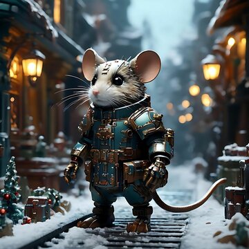 Field-mouse-mech-in-Christmas-season