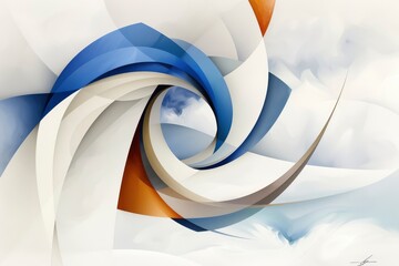 Wall Mural -  a poster of blue lights in the shape of a wave; with oceanic background patterns and white space around it, background,